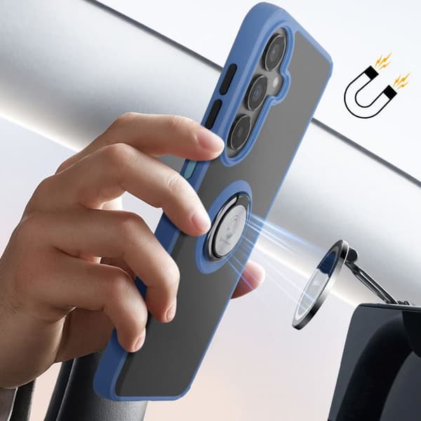 Coque Ring för Samsung Galaxy A57 Förstärkt Skydd med Magnetisk Ring Blå Blå