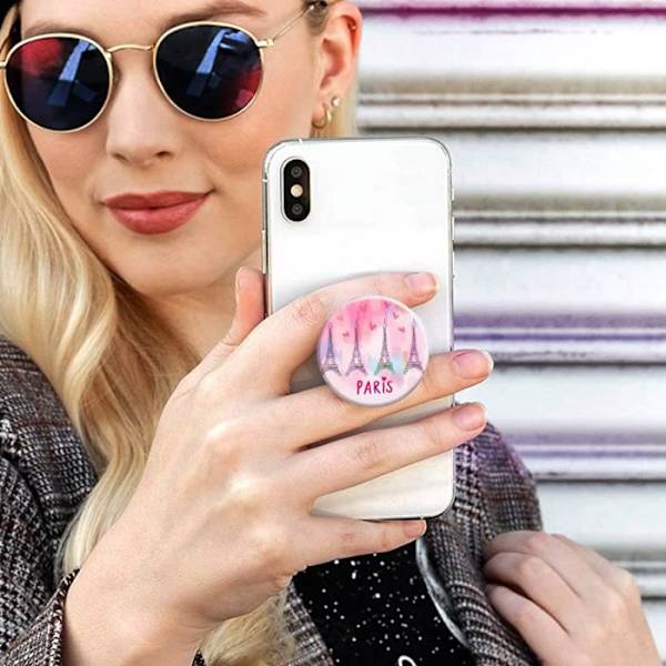 Tillbehör för smartphone - POPSOCKETS - Design Love Paris - Ultralätt - Återvinningsbar - Videostativ