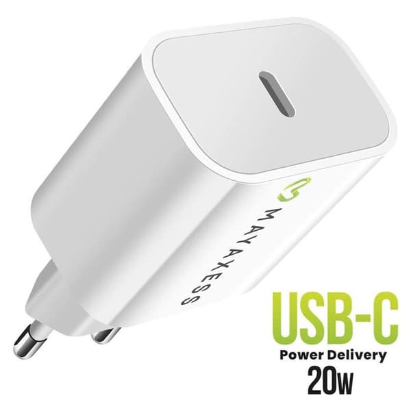 Laddare 20W - MAYAXESS - Google Pixel 10 - USB-C-kabel 1m - Snabbladdning - Kompatibel med Android/iOS Vit