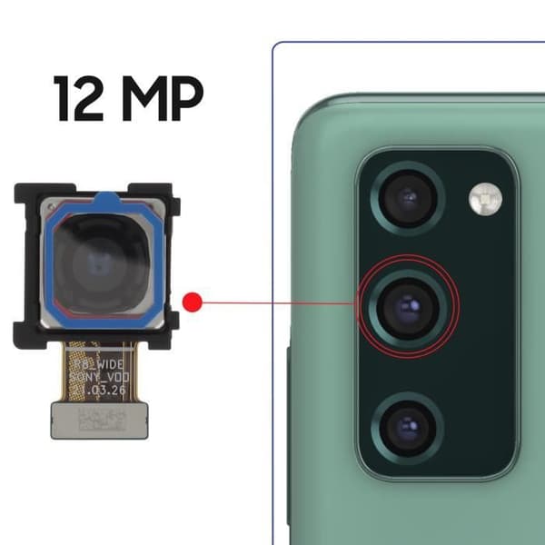 Bagkamera - SAMSUNG - Galaxy S20 FE - 12MP - Sort - Original Hovedsensor Svart