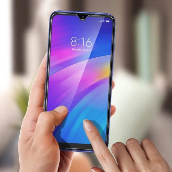 Xiaomi Redmi 7 näytönsuoja karkaistu lasikalvo 9H iskunkestävä läpinäkyvä valkoinen