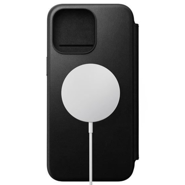 Nomad Folio Modern Leather Flip Case för iPhone 15 Pro Max Svart