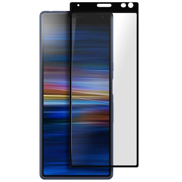 Härdat glasfilm - Sony - Xperia 10 - 9H hårdhet - Fasade kanter - Fullständigt skydd Klar svart