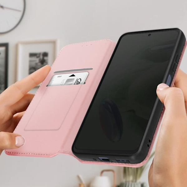Kotelo Redmi Note 12 Pro 5G:lle ja 12 Pro Plus 5G:lle - AVIZAR - Korttipidike läppä vaaleanpunainen Rosa