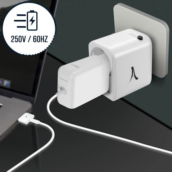 Akashi Matkailuliitin US/UK/AUS/CN EU:lle ja 2 USB-porttia - Valkoinen