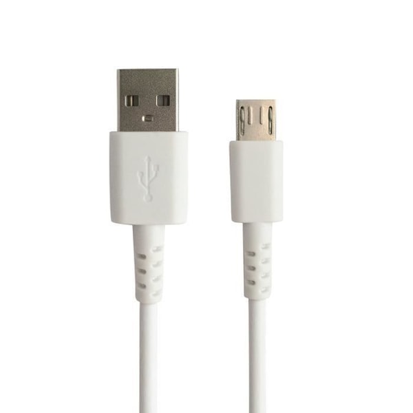 2A verkkolaturisarja + 1m valkoinen Micro USB-A -kaapeli - MYWAY