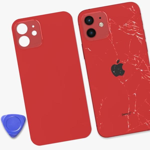 Udskiftningsglas bagtil til Apple iPhone 12 - AVIZAR - Rød - Vægt: 19 g Röd