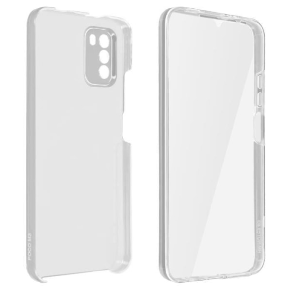 Xiaomi Poco M3-fodral Hårt ryggskydd och mjukt transparent front vit