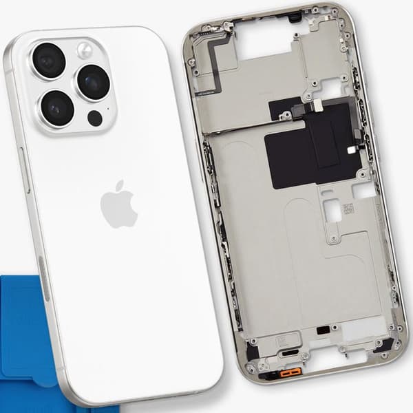 Valkoinen / Musta Vaihtokeskusrunko iPhone 16 Pro Maxille Vit