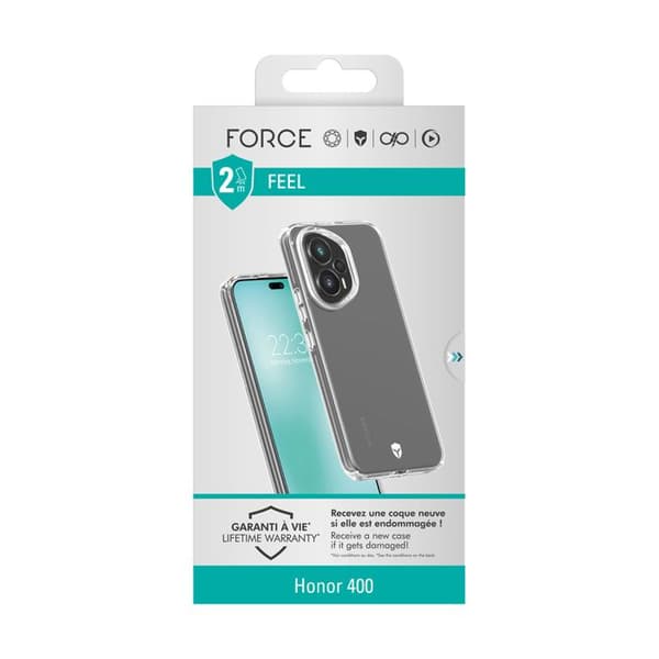 Coque - FORCE CASE - Honor 400 - Stødabsorberende 2 m Tryax 3D - 50% genbrugsplast - Anti-gulning Vit