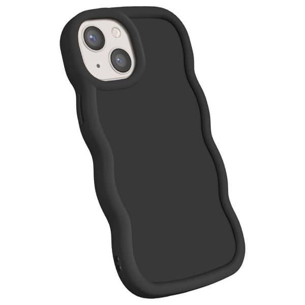 Cover til iPhone 13 - AVIZAR - Candy - Stødabsorberende silikone - Sort - Moderne design Svart