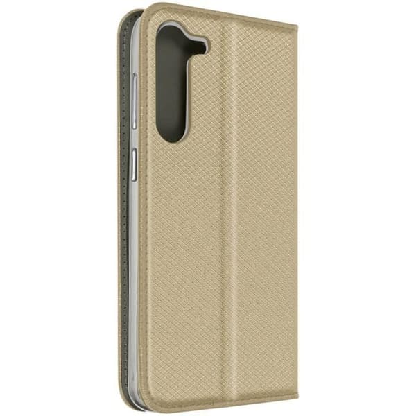 Housse Folio - Samsung S23 Plus - Kunstlæder - Justerbar klap - Opbevaring til kort Guld