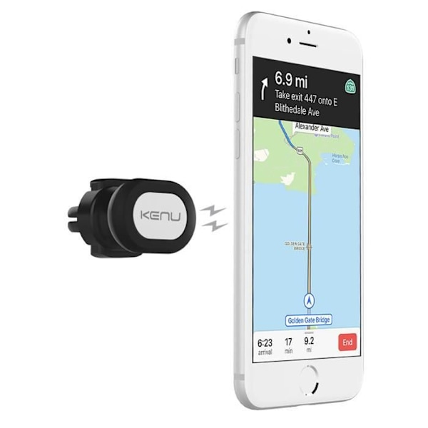 Telefonstöd - KENU - Airframe Magnetic - 360° roterande - Fäste för luftgaller - Svart Svart