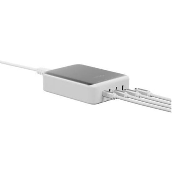 Bords-laddare - LINQ - GaN2 240W - 4 USB-C PD3.1-portar - Minimalistisk design - GaN2-teknologi