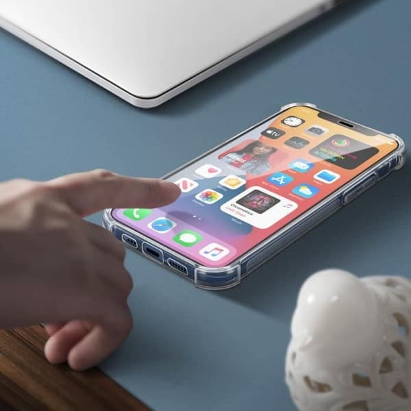 Coque Blød - iPhone 12 Mini - Fuld Beskyttelse - Gennemsigtig Klap - Spejleffekt Transparent