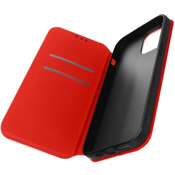 Folio cover - AVIZAR - iPhone 14 - Fuld beskyttelse - Stand funktion - Kortholder Röd