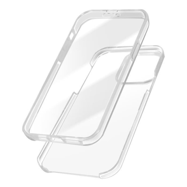 Täysi kotelo iPhone 15 Plus -puhelimelle, kova takaosa ja läpinäkyvä pehmeä etuosa Transparent