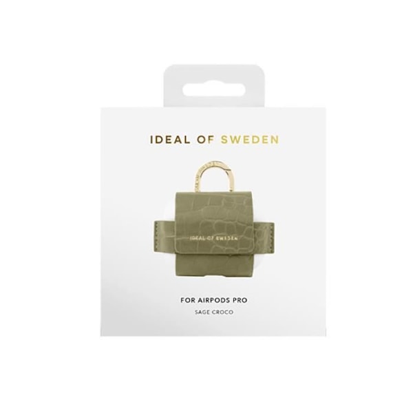 Mini-väska för AirPods Pro 1 / Pro 2 Modell Flo Texturerat Krokodil med Karbinhake IDEAL OF SWEDEN Grön Grön