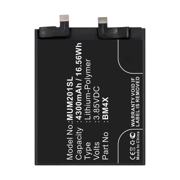 Erstatningsbatteri - ROHS - Xiaomi Mi 11 - 4600mAh - Lithium-Polymer - Sort Svart