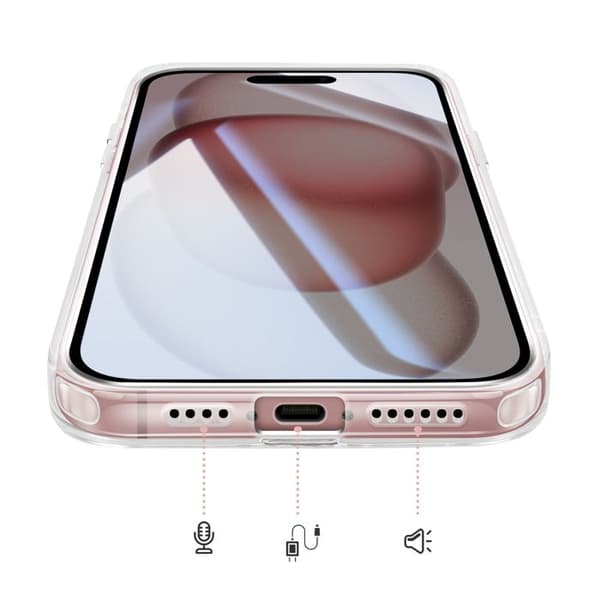 MagSafe-cover til iPhone 15 Plus / 14 Plus Forstærket Bi-materiale Beskyttelse Rosa Ros