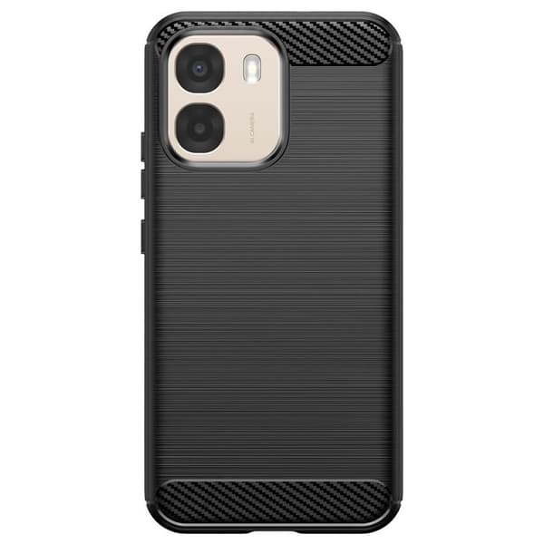Cover til Oppo A6 Carbon Effekt Blød Stødabsorberende Sort Svart