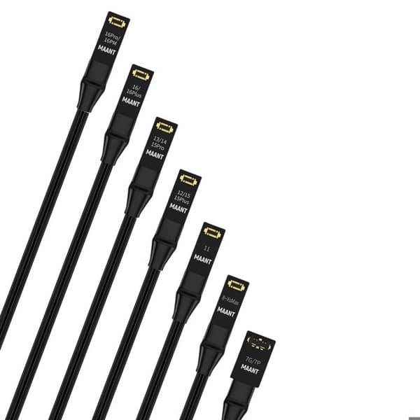 8-i-1 Startkabel til iPhone 7 til 16 Model M064 Hurtig Diagnose MAANT Sort