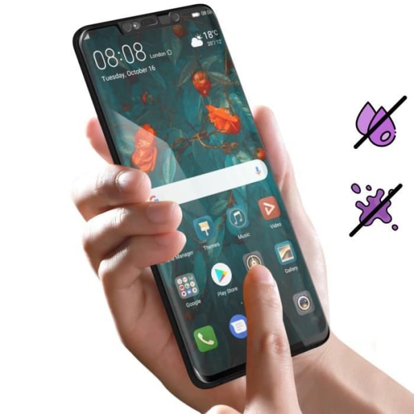 Hærdet glas til Huawei Mate 20 Pro 9H+ Hårdhed Livstidsgaranti Force Glass Sort Svart