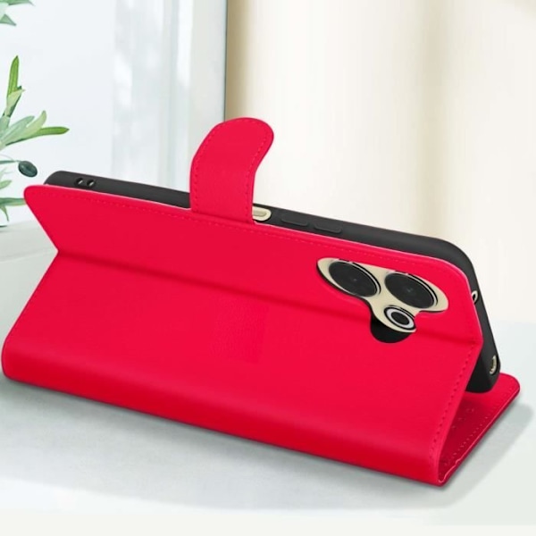 Xiaomi Redmi 13 Lompakkokotelo Magneettisulkimella Punainen Röd