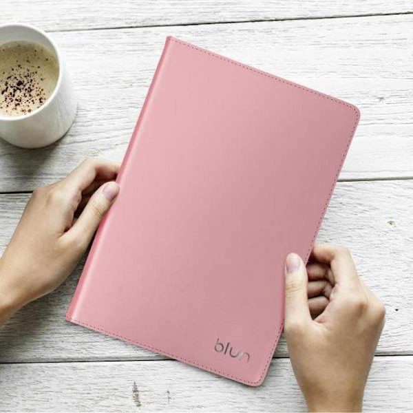 Universal 7-tums tabletfodral - BLUN - Rosa - Sammet - Videostöd - Integrerad förvaring Rosa