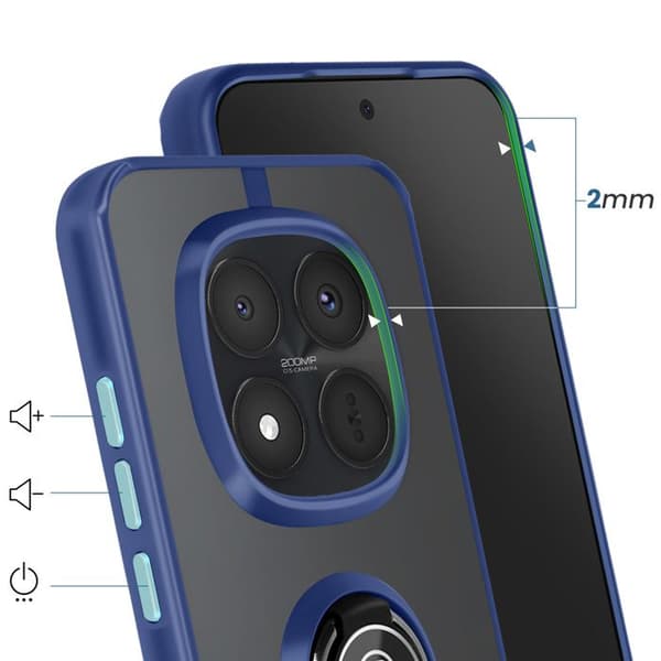 Cover til Redmi Note 15 Pro Plus med magnetisk ring og frostet blå finish Blå