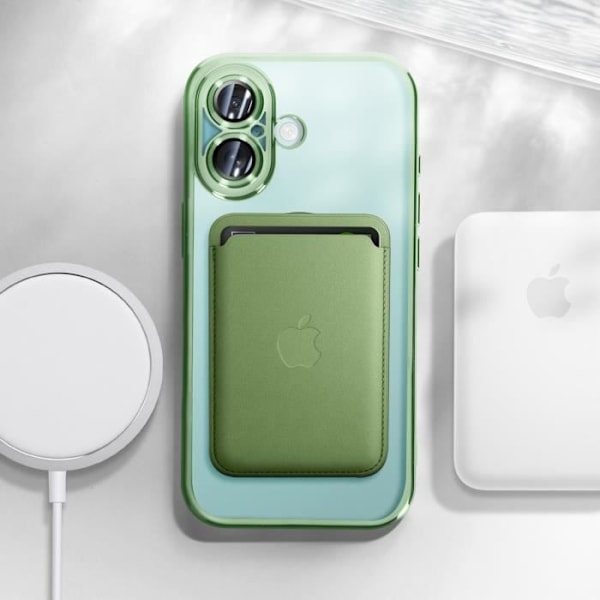 MagSafe-skal - AVIZAR - iPhone 16 Plus - Flexibelt Silikongel - Mörkgrön - Heltäckande skydd Grön