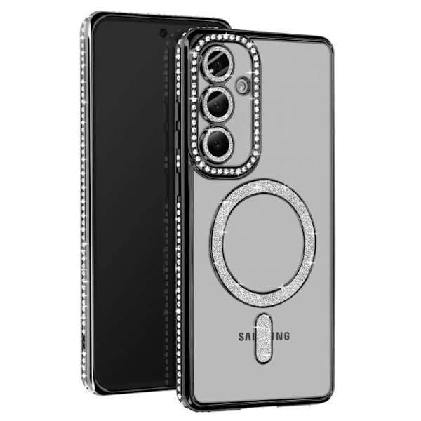 Coque Diamant til Samsung Galaxy S24 FE MagSafe Kontur Strass Sort Svart