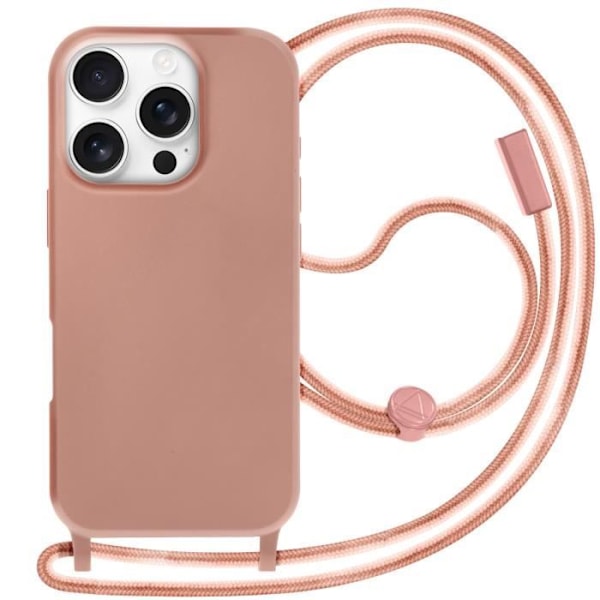Coque Cordon Semi Rigide Soft touch för iPhone 16 Pro Rose Champagne Rosa