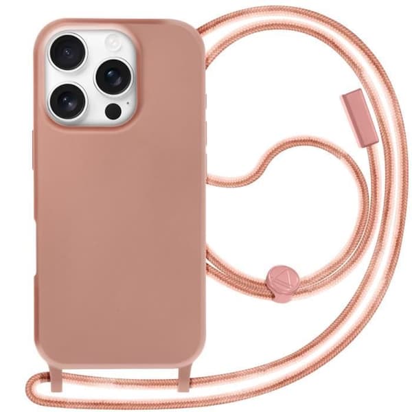 Skydd med snodd - iPhone 16 Pro - Semi-rigid - Soft touch - Rosé Champagne Ros