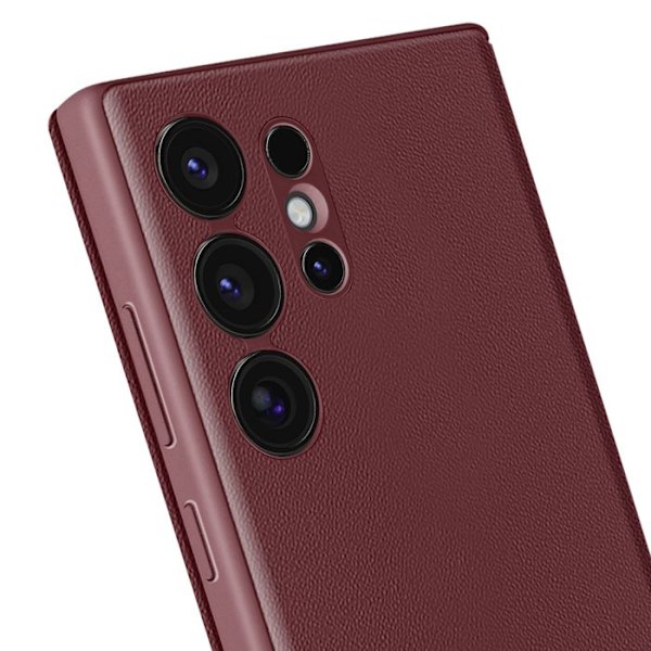 Samsung Galaxy S24 Ultra:n Ikkunakotelo Korttipidikkeellä Bordeaux Röd