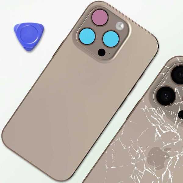 Chassis iPhone 16 Pro med gult bagglas. Gul