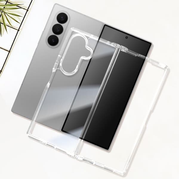 Cover - ADVARSEL - Galaxy Z Fold 7 - Stødabsorberende Beskyttelse - Gennemsigtig - Elegant Vit