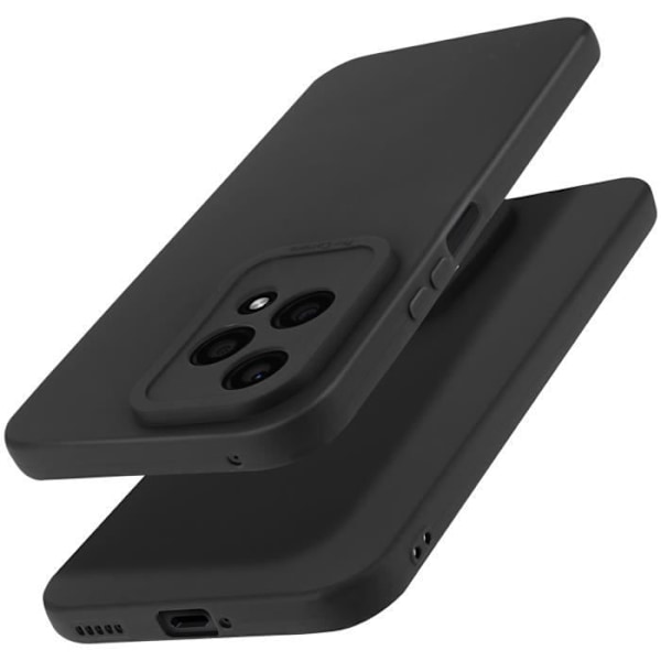 AVIZAR halvstyvt fodral för Honor 200 Lite - Soft-touch matt silikon - Skyddat kamerablock - Svart Svart