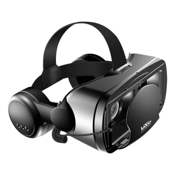 VR-headset 3D-telefon Blåljusblockerande lins Inbyggd 3,5 mm ljudjack Svart Svart