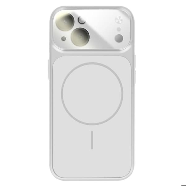 MagSafe-skal för iPhone 15 Hårt med Glas Kameraskydd Silver Grå