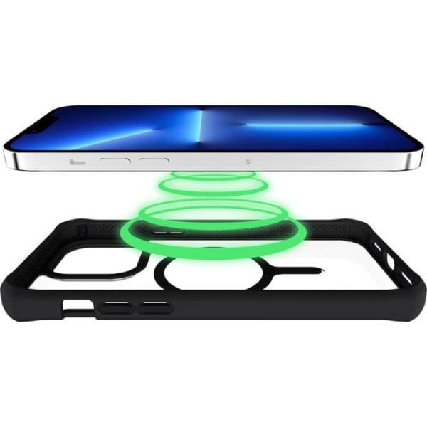 Förstärkt fodral Apple iPhone 14 Pro Max kompatibelt MagSafe Hybrid Solid Transparent Black Itskins