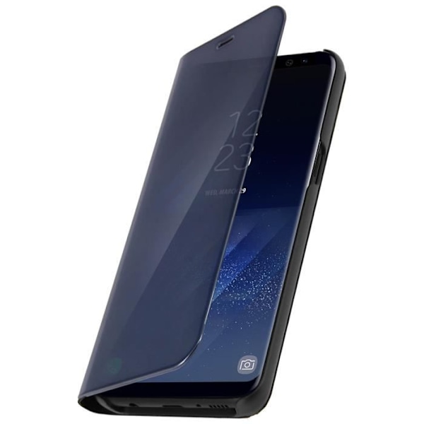 Etui Clapet - AVIZAR - Samsung Galaxy S8 - Läpinäkyvä - Peiliefekti - Kannettavan toiminto Svart
