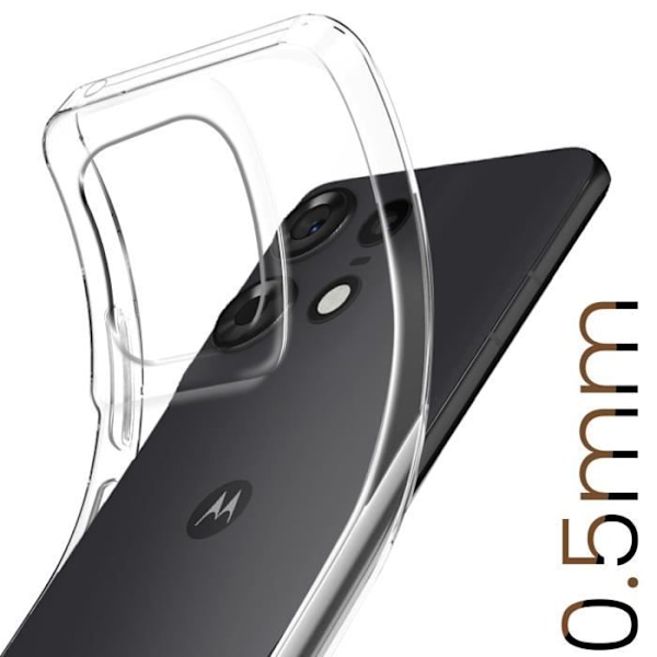 Motorola Edge 50 Pro - Ohut 0,5 mm Antikeltaisuutta estävä Läpinäkyvä Kuori Transparent