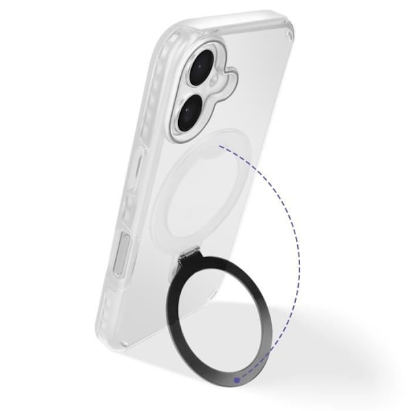Coque MagSafe för iPhone 16 Plus Antichock med Fällbart Stöd Vit Vit
