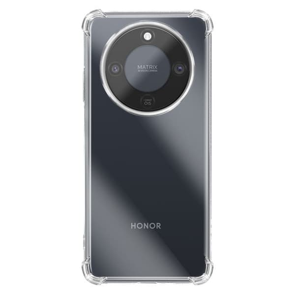 Silicone cover til Honor Magic 8 Lite med forstærkede stødabsorberende hjørner Mayaxess Transparent Vit