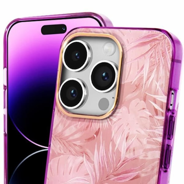 Coque för iPhone 14 Pro Max Mönster Djungel Elegant och Tidlös Guess Rosa Rosa