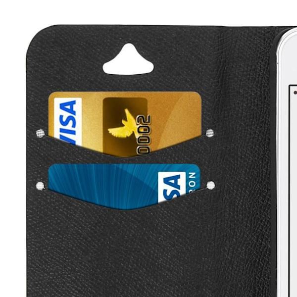 Housse iPhone SE/5/5s - Avizar - Fodral Folio Plånbok - Ekologiskt läder - Svart - Stöd funktion Svart