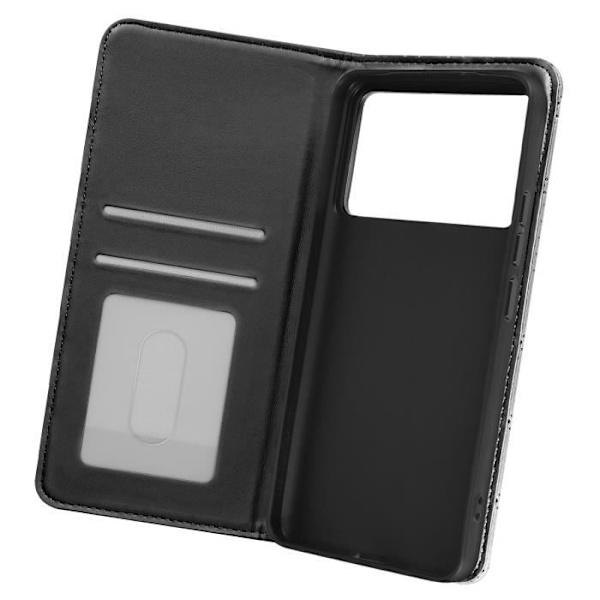 Taske til Xiaomi Poco F6 - AVIZAR - Quiltet stil - Kortholder - Sort Svart