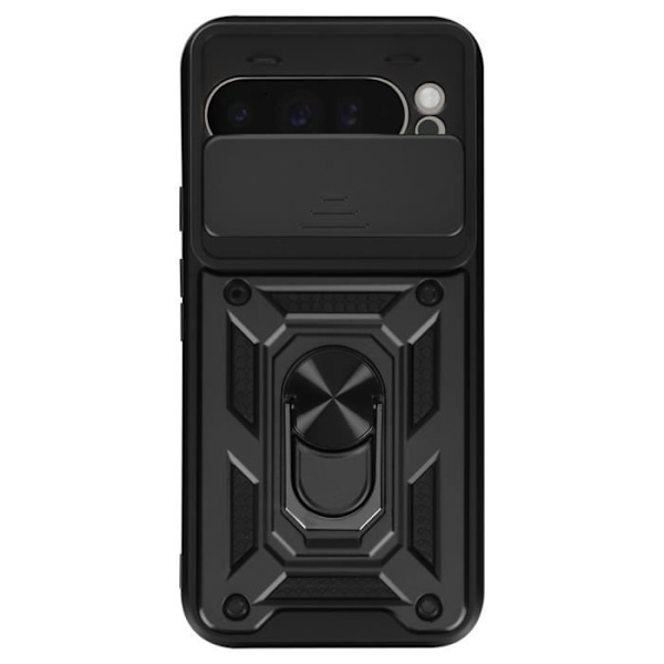 Coque för Google Pixel 9 Pro XL med ringstöd, skjutbart kameraskydd Mayaxess Svart Svart