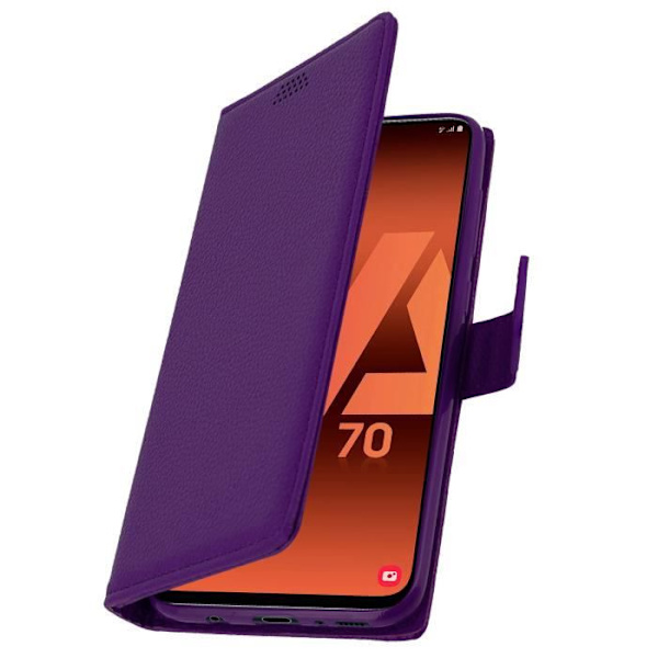 Taske til Samsung Galaxy A70 - AVIZAR - Plånboksetui - Øko-læder - Video støtte - Lomme til kort lilla Lila